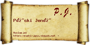 Püski Jenő névjegykártya